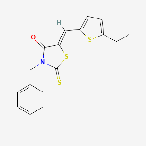 molecular formula C18H17NOS3 B3636760 5-[(5-ethyl-2-thienyl)methylene]-3-(4-methylbenzyl)-2-thioxo-1,3-thiazolidin-4-one 