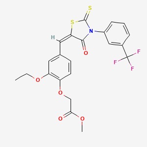 methyl [2-ethoxy-4-({4-oxo-2-thioxo-3-[3-(trifluoromethyl)phenyl]-1,3-thiazolidin-5-ylidene}methyl)phenoxy]acetate