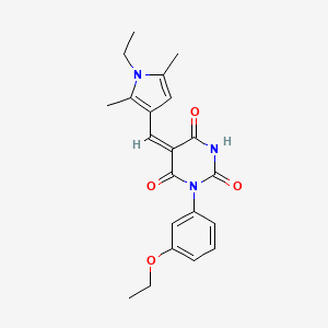 (5E)-1-(3-ethoxyphenyl)-5-[(1-ethyl-2,5-dimethyl-1H-pyrrol-3-yl)methylidene]pyrimidine-2,4,6(1H,3H,5H)-trione