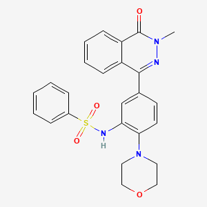 molecular formula C25H24N4O4S B3636779 N-[5-(3-methyl-4-oxo-3,4-dihydro-1-phthalazinyl)-2-(4-morpholinyl)phenyl]benzenesulfonamide 