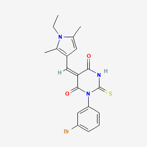 (5E)-1-(3-bromophenyl)-5-[(1-ethyl-2,5-dimethyl-1H-pyrrol-3-yl)methylidene]-2-thioxodihydropyrimidine-4,6(1H,5H)-dione