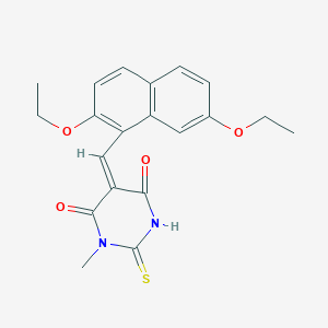 molecular formula C20H20N2O4S B3636807 (5E)-5-[(2,7-diethoxynaphthalen-1-yl)methylidene]-1-methyl-2-sulfanylidene-1,3-diazinane-4,6-dione 