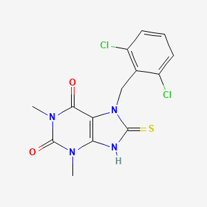 molecular formula C14H12Cl2N4O2S B3636814 7-(2,6-dichlorobenzyl)-8-mercapto-1,3-dimethyl-3,7-dihydro-1H-purine-2,6-dione 