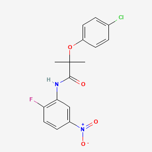 2-(4-chlorophenoxy)-N-(2-fluoro-5-nitrophenyl)-2-methylpropanamide