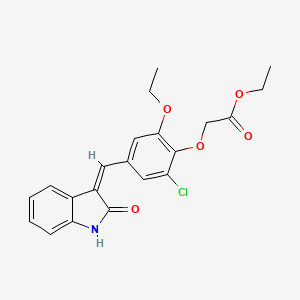 ethyl {2-chloro-6-ethoxy-4-[(2-oxo-1,2-dihydro-3H-indol-3-ylidene)methyl]phenoxy}acetate