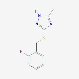 molecular formula C10H10FN3S B363686 5-((2-fluorobenzyl)thio)-3-methyl-1H-1,2,4-triazole CAS No. 691397-81-6