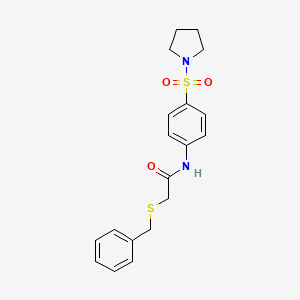 2-(benzylsulfanyl)-N-[4-(pyrrolidine-1-sulfonyl)phenyl]acetamide