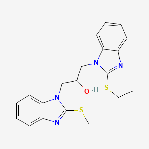 molecular formula C21H24N4OS2 B3636902 1,3-Bis(2-ethylsulfanylbenzimidazol-1-yl)propan-2-ol 