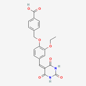 4-({2-ethoxy-4-[(2,4,6-trioxotetrahydro-5(2H)-pyrimidinylidene)methyl]phenoxy}methyl)benzoic acid