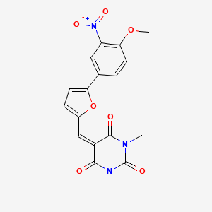 5-[[5-(4-Methoxy-3-nitrophenyl)furan-2-yl]methylidene]-1,3-dimethyl-1,3-diazinane-2,4,6-trione