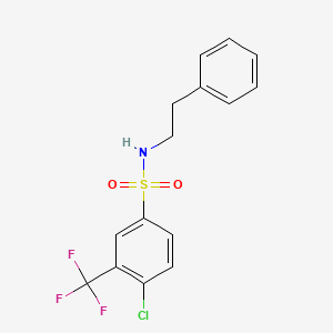 molecular formula C15H13ClF3NO2S B3636935 4-chloro-N-(2-phenylethyl)-3-(trifluoromethyl)benzene-1-sulfonamide 