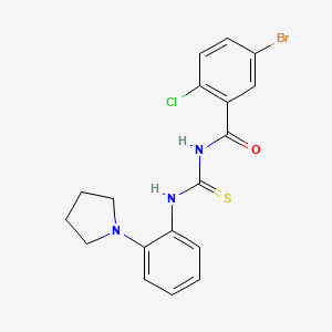 5-bromo-2-chloro-N-{[2-(pyrrolidin-1-yl)phenyl]carbamothioyl}benzamide