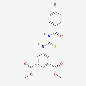 molecular formula C18H15FN2O5S B3636967 Dimethyl 5-[(4-fluorobenzoyl)carbamothioylamino]benzene-1,3-dicarboxylate 