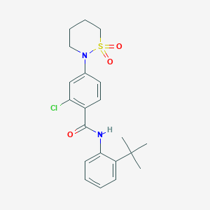 molecular formula C21H25ClN2O3S B363699 N-(2-tert-butylphenyl)-2-chloro-4-(1,1-dioxido-1,2-thiazinan-2-yl)benzamide CAS No. 1010892-35-9