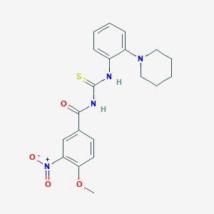 molecular formula C20H22N4O4S B3636992 4-methoxy-3-nitro-N-{[2-(piperidin-1-yl)phenyl]carbamothioyl}benzamide 