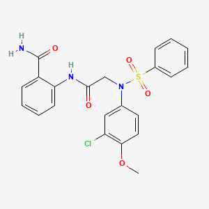 2-{[N-(3-chloro-4-methoxyphenyl)-N-(phenylsulfonyl)glycyl]amino}benzamide