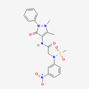 molecular formula C20H21N5O6S B3637028 N-(1,5-dimethyl-3-oxo-2-phenyl-2,3-dihydro-1H-pyrazol-4-yl)-N~2~-(methylsulfonyl)-N~2~-(3-nitrophenyl)glycinamide 