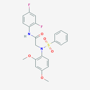 2-[N-(benzenesulfonyl)-2,4-dimethoxyanilino]-N-(2,4-difluorophenyl)acetamide