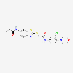 N-{2-[(2-{[3-chloro-4-(morpholin-4-yl)phenyl]amino}-2-oxoethyl)sulfanyl]-1,3-benzothiazol-6-yl}propanamide