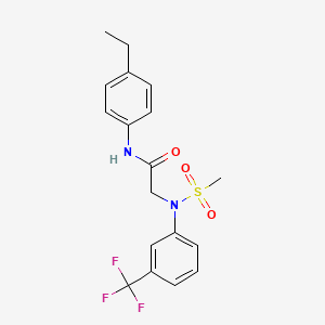 molecular formula C18H19F3N2O3S B3637051 N~1~-(4-ethylphenyl)-N~2~-(methylsulfonyl)-N~2~-[3-(trifluoromethyl)phenyl]glycinamide 