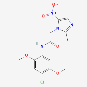 N-(4-chloro-2,5-dimethoxyphenyl)-2-(2-methyl-5-nitro-1H-imidazol-1-yl)acetamide