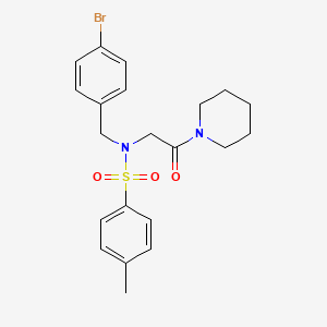 N-[(4-bromophenyl)methyl]-4-methyl-N-(2-oxo-2-piperidin-1-ylethyl)benzenesulfonamide