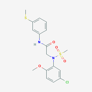 2-(5-chloro-2-methoxy-N-methylsulfonylanilino)-N-(3-methylsulfanylphenyl)acetamide