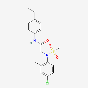 molecular formula C18H21ClN2O3S B3637118 2-(4-chloro-2-methyl-N-methylsulfonylanilino)-N-(4-ethylphenyl)acetamide 