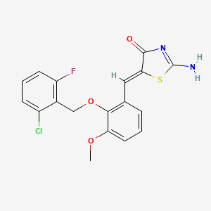 (5Z)-5-{2-[(2-chloro-6-fluorobenzyl)oxy]-3-methoxybenzylidene}-2-imino-1,3-thiazolidin-4-one