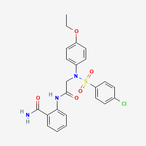 molecular formula C23H22ClN3O5S B3637145 2-{[N-[(4-chlorophenyl)sulfonyl]-N-(4-ethoxyphenyl)glycyl]amino}benzamide 