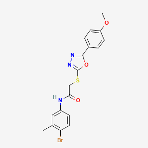 molecular formula C18H16BrN3O3S B3637218 N-(4-bromo-3-methylphenyl)-2-{[5-(4-methoxyphenyl)-1,3,4-oxadiazol-2-yl]sulfanyl}acetamide 