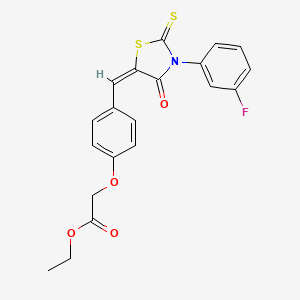 ethyl (4-{[3-(3-fluorophenyl)-4-oxo-2-thioxo-1,3-thiazolidin-5-ylidene]methyl}phenoxy)acetate