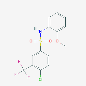 molecular formula C14H11ClF3NO3S B3637239 4-chloro-N-(2-methoxyphenyl)-3-(trifluoromethyl)benzenesulfonamide 