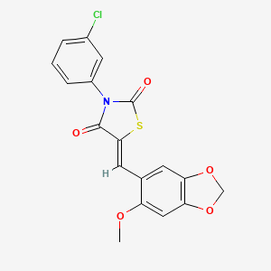 3-(3-chlorophenyl)-5-[(6-methoxy-1,3-benzodioxol-5-yl)methylene]-1,3-thiazolidine-2,4-dione