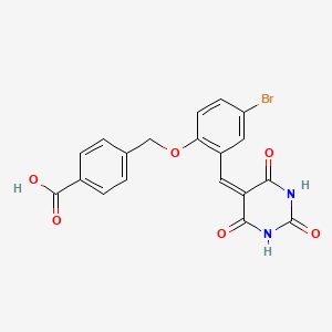 molecular formula C19H13BrN2O6 B3637249 4-({4-bromo-2-[(2,4,6-trioxotetrahydropyrimidin-5(2H)-ylidene)methyl]phenoxy}methyl)benzoic acid 