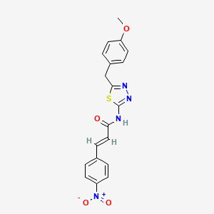 molecular formula C19H16N4O4S B3637255 N-[5-(4-methoxybenzyl)-1,3,4-thiadiazol-2-yl]-3-(4-nitrophenyl)acrylamide 