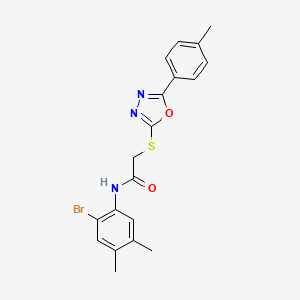 N-(2-bromo-4,5-dimethylphenyl)-2-{[5-(4-methylphenyl)-1,3,4-oxadiazol-2-yl]sulfanyl}acetamide