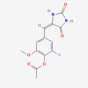 [4-[(E)-(2,5-dioxoimidazolidin-4-ylidene)methyl]-2-iodo-6-methoxyphenyl] acetate