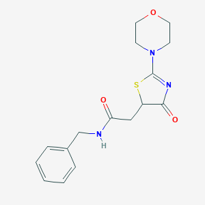 molecular formula C16H19N3O3S B363730 N-benzyl-2-[2-(morpholin-4-yl)-4-oxo-4,5-dihydro-1,3-thiazol-5-yl]acetamide CAS No. 1010928-44-5