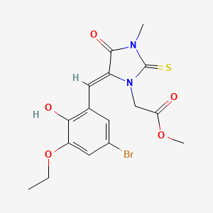 methyl [5-(5-bromo-3-ethoxy-2-hydroxybenzylidene)-3-methyl-4-oxo-2-thioxo-1-imidazolidinyl]acetate