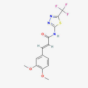 molecular formula C14H12F3N3O3S B3637327 (2E)-3-(3,4-dimethoxyphenyl)-N-[5-(trifluoromethyl)-1,3,4-thiadiazol-2-yl]prop-2-enamide 