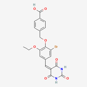 4-({2-bromo-6-ethoxy-4-[(2,4,6-trioxotetrahydro-5(2H)-pyrimidinylidene)methyl]phenoxy}methyl)benzoic acid