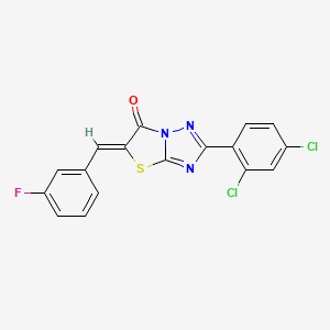 molecular formula C17H8Cl2FN3OS B3637362 2-(2,4-dichlorophenyl)-5-(3-fluorobenzylidene)[1,3]thiazolo[3,2-b][1,2,4]triazol-6(5H)-one 