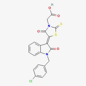 {(5Z)-5-[1-(4-chlorobenzyl)-2-oxo-1,2-dihydro-3H-indol-3-ylidene]-4-oxo-2-thioxo-1,3-thiazolidin-3-yl}acetic acid