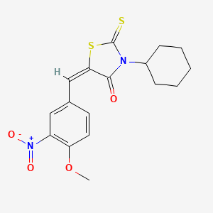 3-cyclohexyl-5-(4-methoxy-3-nitrobenzylidene)-2-thioxo-1,3-thiazolidin-4-one