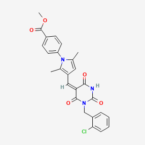 methyl 4-(3-{[1-(2-chlorobenzyl)-2,4,6-trioxotetrahydro-5(2H)-pyrimidinylidene]methyl}-2,5-dimethyl-1H-pyrrol-1-yl)benzoate