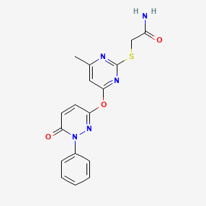 2-[4-Methyl-6-(6-oxo-1-phenylpyridazin-3-yl)oxypyrimidin-2-yl]sulfanylacetamide