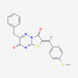 (2Z)-6-BENZYL-2-{[4-(METHYLSULFANYL)PHENYL]METHYLIDENE}-2H,3H,7H-[1,3]THIAZOLO[3,2-B][1,2,4]TRIAZINE-3,7-DIONE