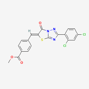 molecular formula C19H11Cl2N3O3S B3637463 methyl 4-{[2-(2,4-dichlorophenyl)-6-oxo[1,3]thiazolo[3,2-b][1,2,4]triazol-5(6H)-ylidene]methyl}benzoate 