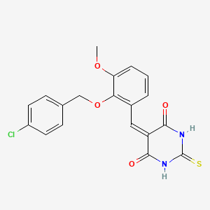 5-{2-[(4-chlorobenzyl)oxy]-3-methoxybenzylidene}-2-thioxodihydro-4,6(1H,5H)-pyrimidinedione